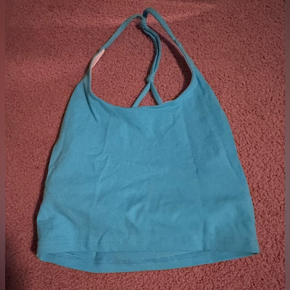NWOT Paradis Baby Blue Sport Bra Crossover Single Strap Size Med Sporty Yoga